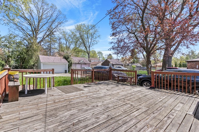 14174 Archdale St, Detroit, MI 48227 - deck featuring a residential view and an outbuilding