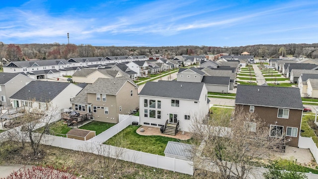 aerial view with a residential view