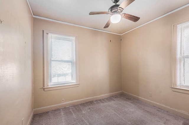 5279 E Somerset Ave, Detroit, MI 48224 - unfurnished room featuring crown molding, plenty of natural light, and carpet flooring