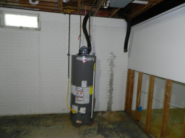 7407 Beecher Rd, Flint, MI 48532 - unfinished basement with gas water heater