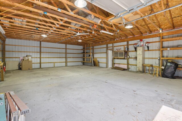 garage featuring metal wall