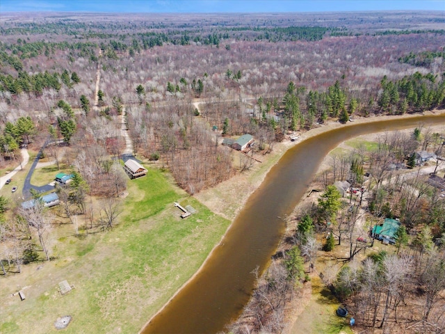 aerial view with a forest view