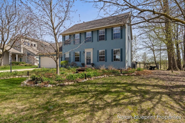 colonial house with a front yard