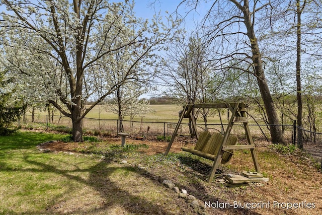 view of yard with fence