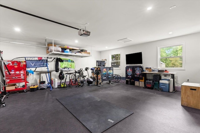 114 Bernstadt St, Novi, MI 48377 - garage featuring a garage door opener and recessed lighting