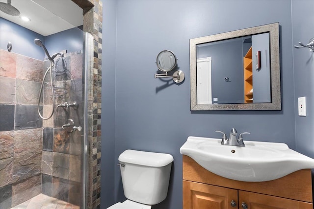 114 Bernstadt St, Novi, MI 48377 - full bathroom with vanity, a tile shower, and toilet