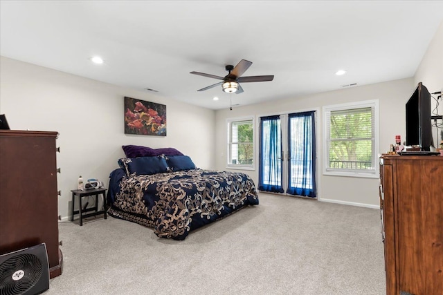 114 Bernstadt St, Novi, MI 48377 - bedroom with baseboards, carpet flooring, a ceiling fan, and recessed lighting