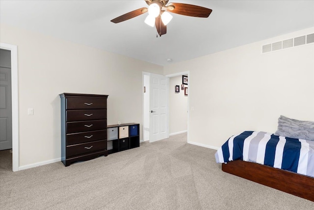 114 Bernstadt St, Novi, MI 48377 - bedroom featuring baseboards, light carpet, and visible vents