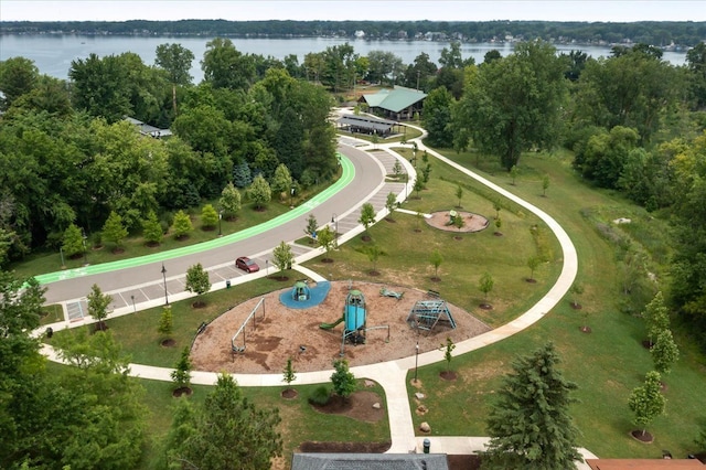 114 Bernstadt St, Novi, MI 48377 - birds eye view of property with a water view