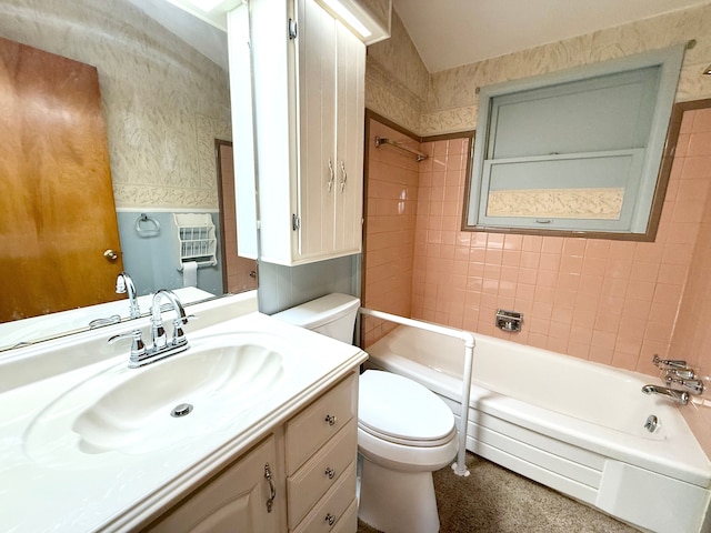 1536 W 13 Mile Rd, Madison Heights, MI 48071 - full bath with vanity, shower / bathing tub combination, and toilet