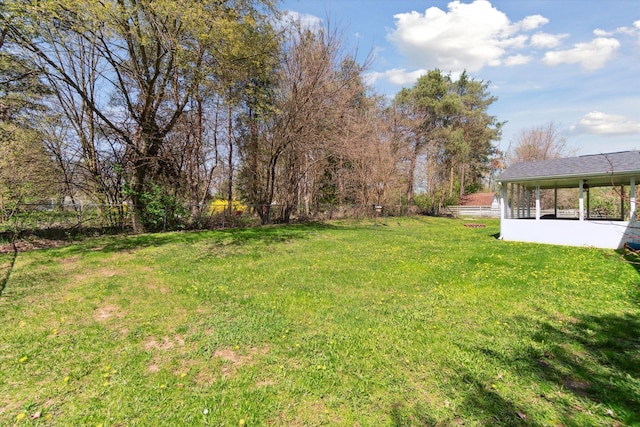 view of yard with fence