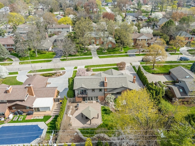 drone / aerial view with a residential view