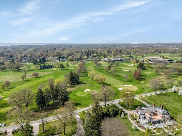 drone / aerial view with golf course view