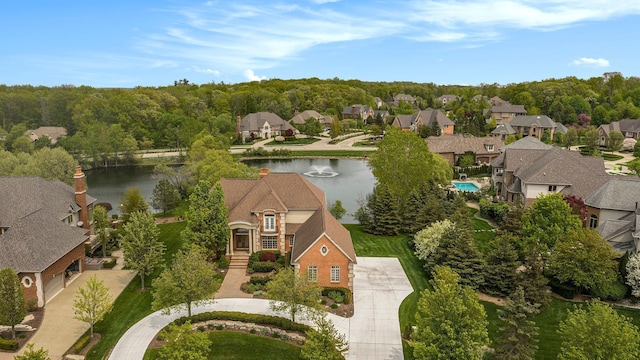 2832 Croftshire Ct, Rochester, MI 48306 - birds eye view of property with a residential view and a water view