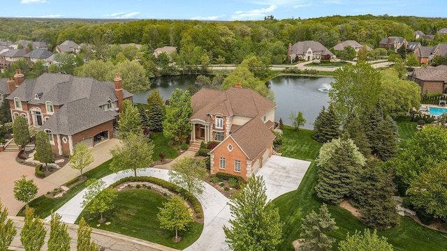 2832 Croftshire Ct, Rochester, MI 48306 - bird's eye view with a water view and a residential view