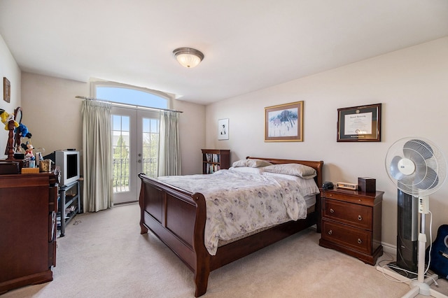 2832 Croftshire Ct, Rochester, MI 48306 - bedroom with access to outside, light colored carpet, and french doors