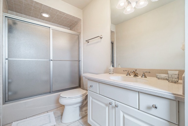 2832 Croftshire Ct, Rochester, MI 48306 - full bath featuring toilet, tile patterned floors, combined bath / shower with glass door, and vanity