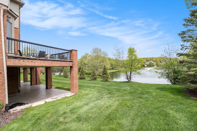 2832 Croftshire Ct, Rochester, MI 48306 - view of yard featuring a deck with water view and a patio