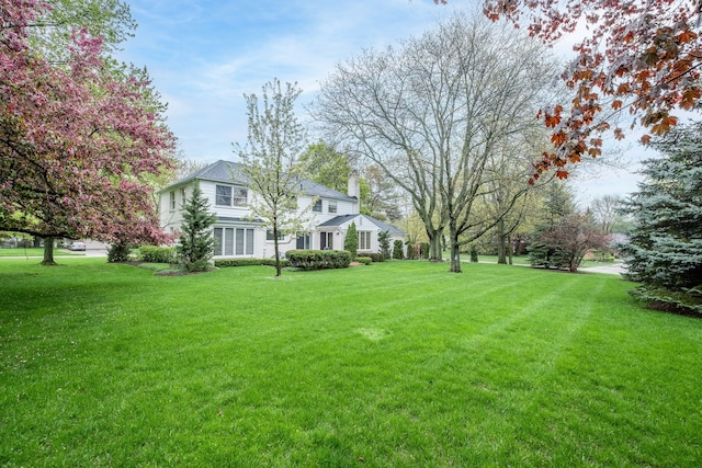 view of grassy yard