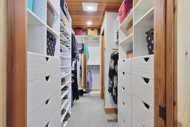 spacious closet with carpet floors