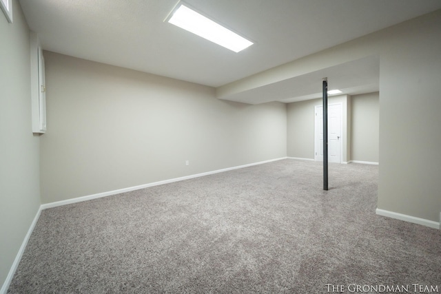 finished below grade area with carpet floors and baseboards