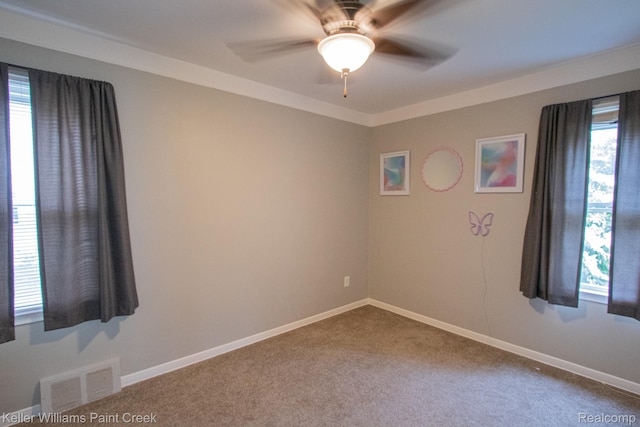 43 Canfield Dr, Mount Clemens, MI 48043 - carpeted spare room featuring a ceiling fan and baseboards