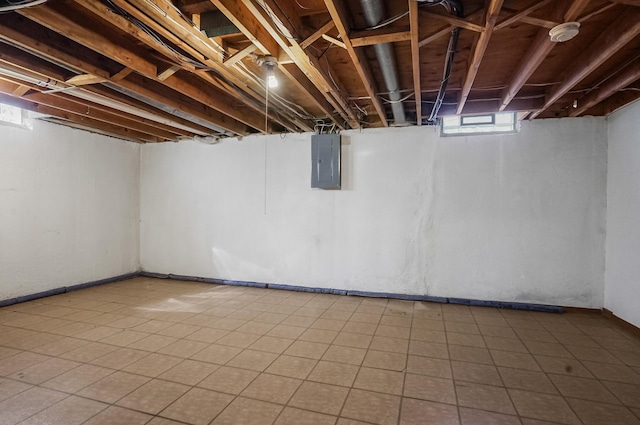 below grade area featuring electric panel