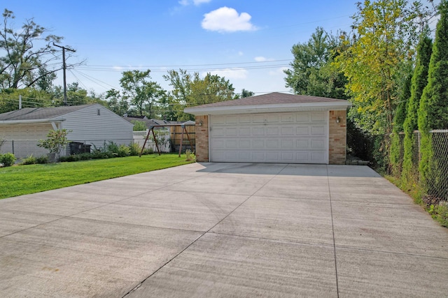 detached garage with fence
