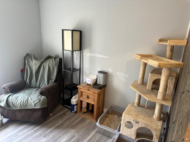 sitting room featuring wood finished floors