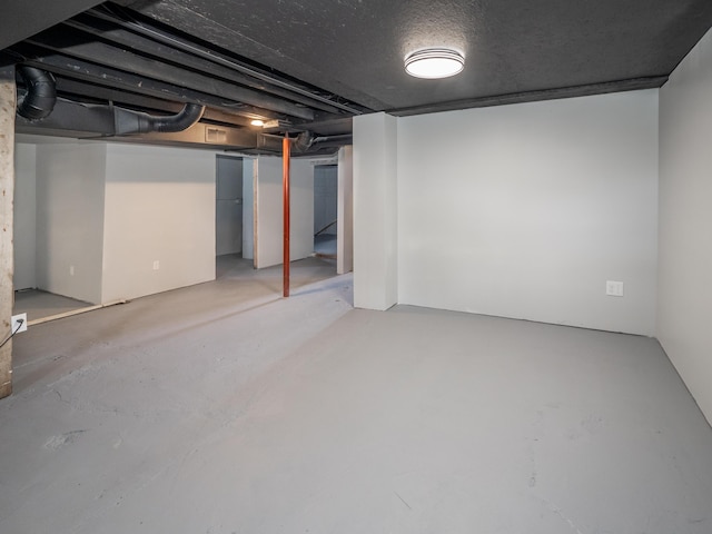 view of finished basement