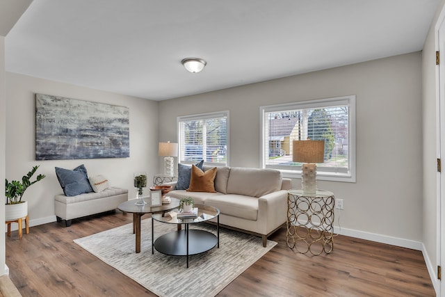 2040 Freeman St, Westland, MI 48186 - living room featuring baseboards and wood finished floors