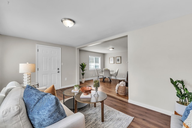 2040 Freeman St, Westland, MI 48186 - living room featuring baseboards and wood finished floors