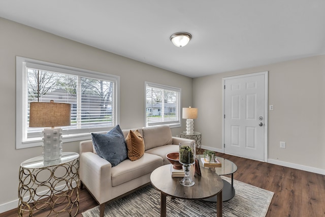 2040 Freeman St, Westland, MI 48186 - living room featuring baseboards and wood finished floors