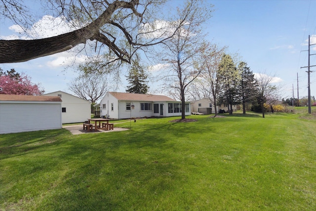 view of yard with a patio area