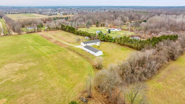 drone / aerial view with a rural view