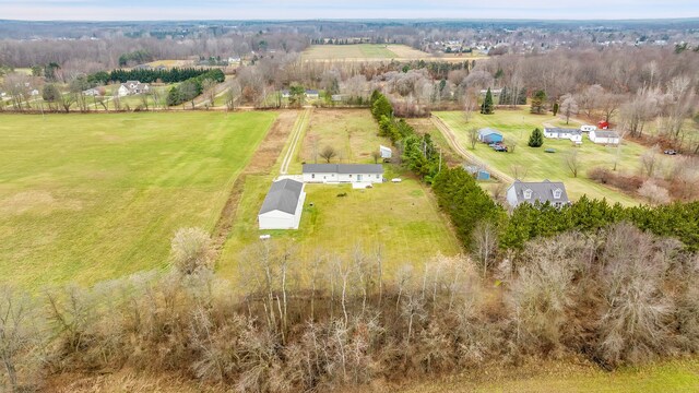 bird's eye view with a rural view