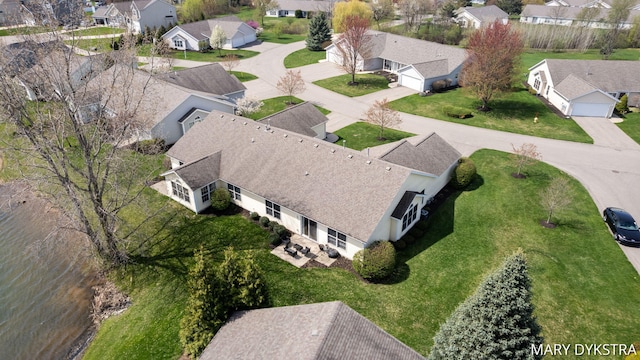 bird's eye view with a residential view