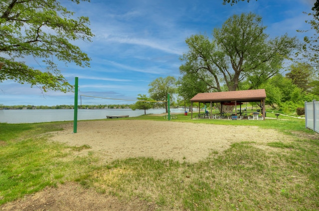 3067 Oakridge, Lake Orion, MI 48360 - view of community featuring volleyball court, a gazebo, and a lawn