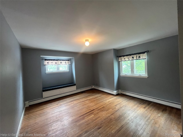 3015 E Village Ln, Port Huron, MI 48060 - unfurnished room featuring hardwood / wood-style floors, a baseboard radiator, and baseboards