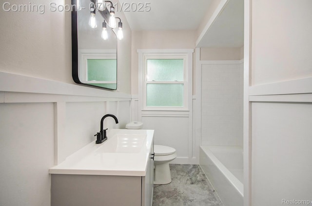 1082 Genella St, Waterford, MI 48328 - bathroom with vanity, marble finish flooring, and tub / shower combination