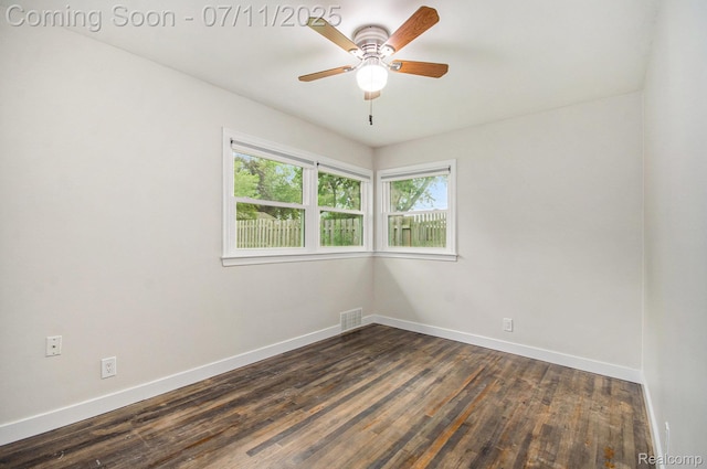 1082 Genella St, Waterford, MI 48328 - unfurnished room featuring dark wood-style flooring and ceiling fan