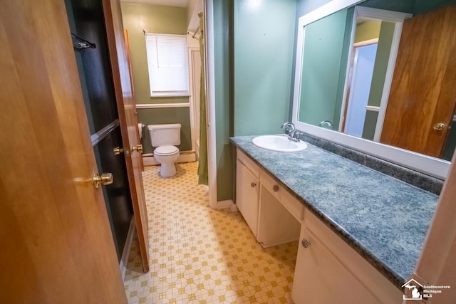 3336 Springdale St, Lambertville, MI 48144 - bathroom featuring toilet, tile patterned floors, baseboards, and vanity