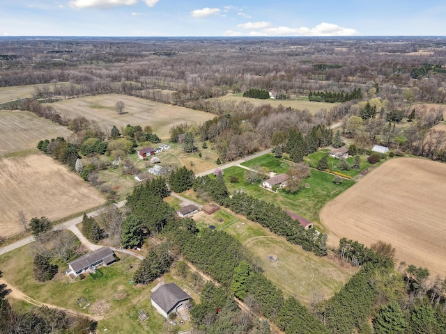 bird's eye view with a rural view