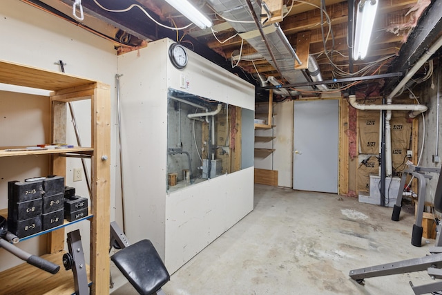 view of unfinished below grade area