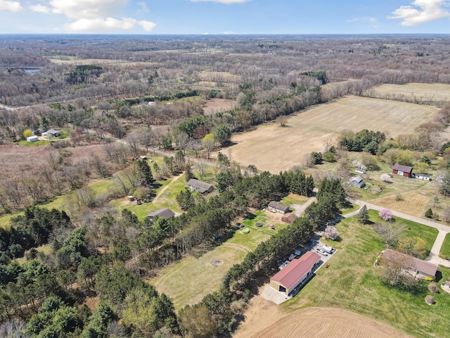 bird's eye view with a rural view