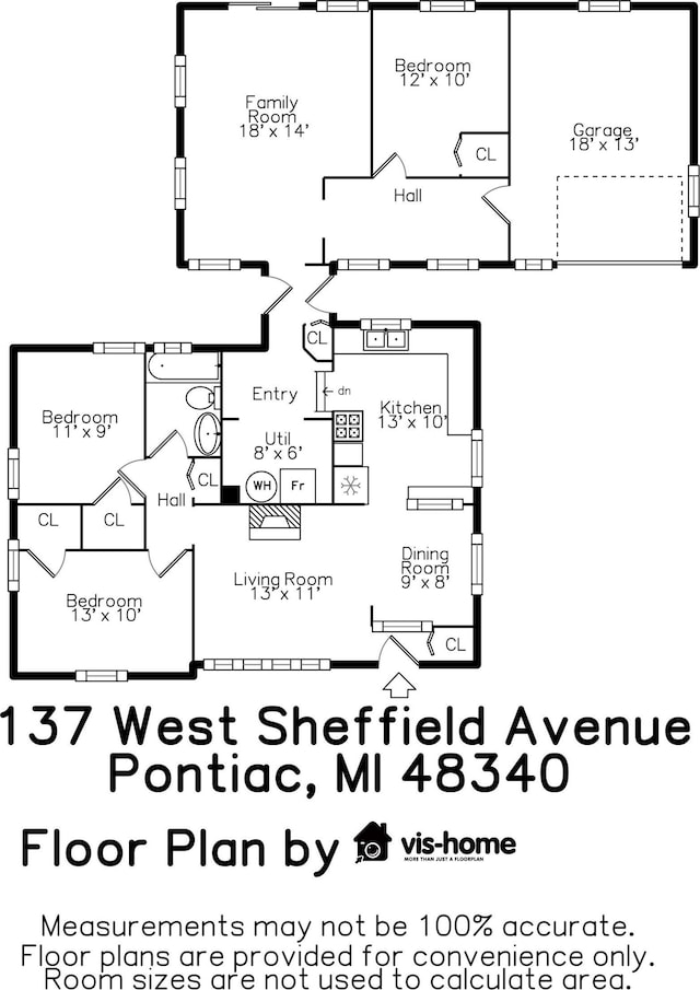 137 W Sheffield Ave, Pontiac, MI 48340 - view of layout