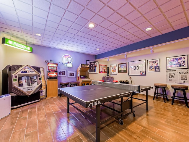 17477 Iris Cir, Clinton Township, MI 48036 - playroom with wood finished floors and recessed lighting