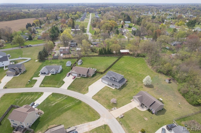 aerial view featuring a residential view
