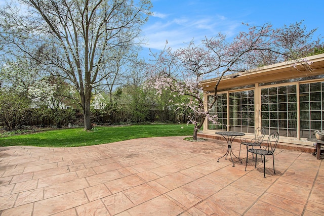 view of patio with a fenced backyard