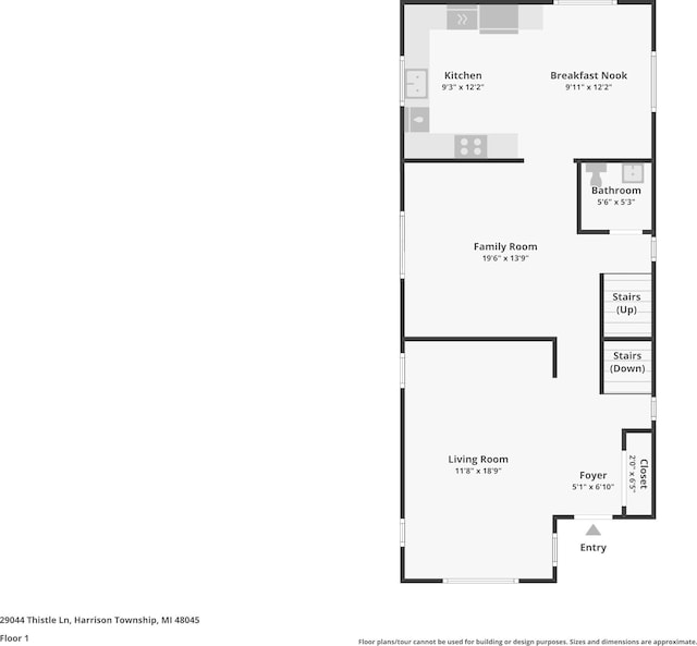 29044 Thistle Ln, Harrison Township, MI 48045 - floor plan